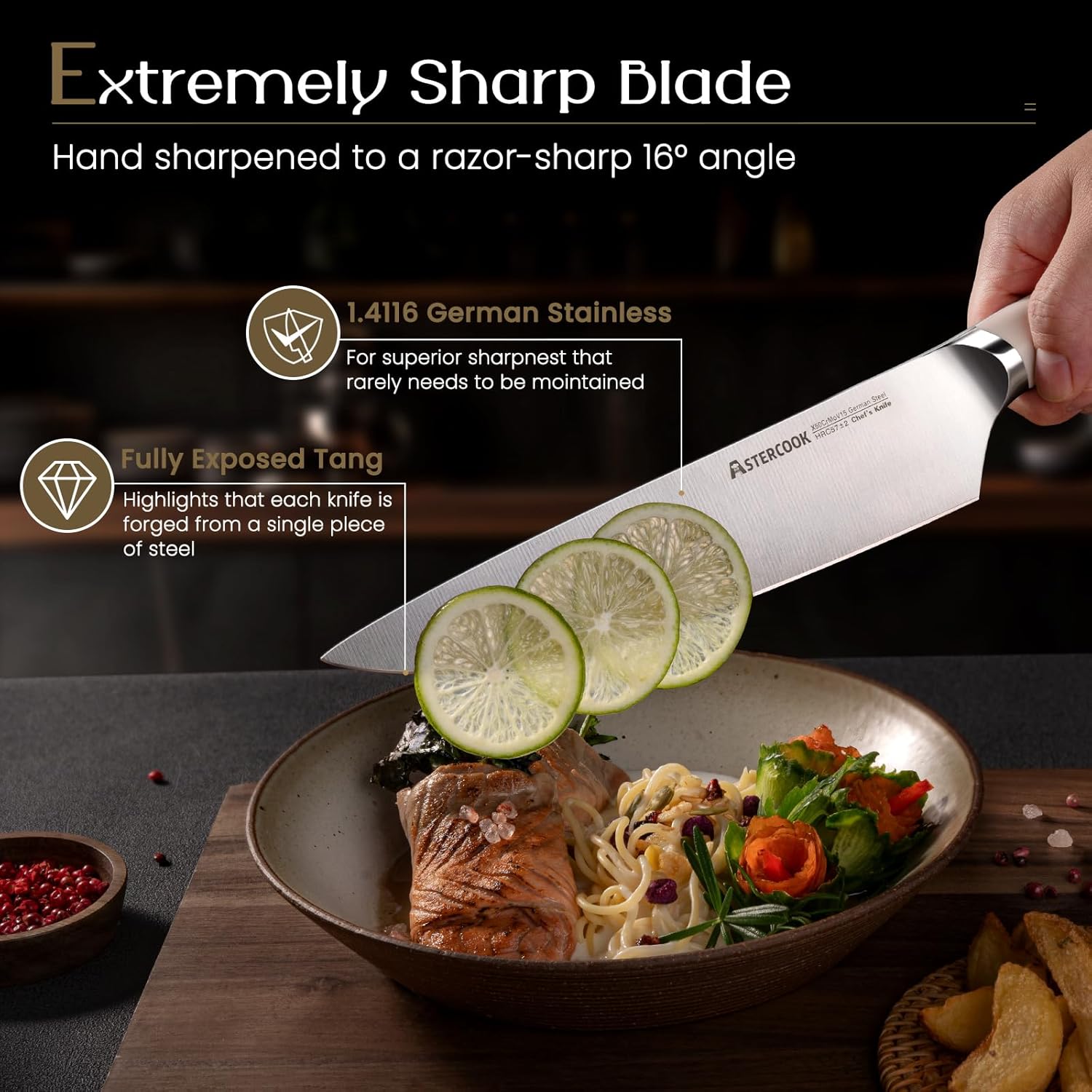 🔥 Premium Carbon Steel Chef’s Knife – Sharp & Durable for Every Kitchen! 🔪✨
