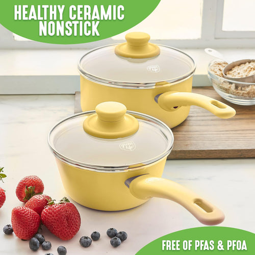 🍲 Healthy Nonstick Ceramic Saucepan – Cook Smart & Safe! 🥄