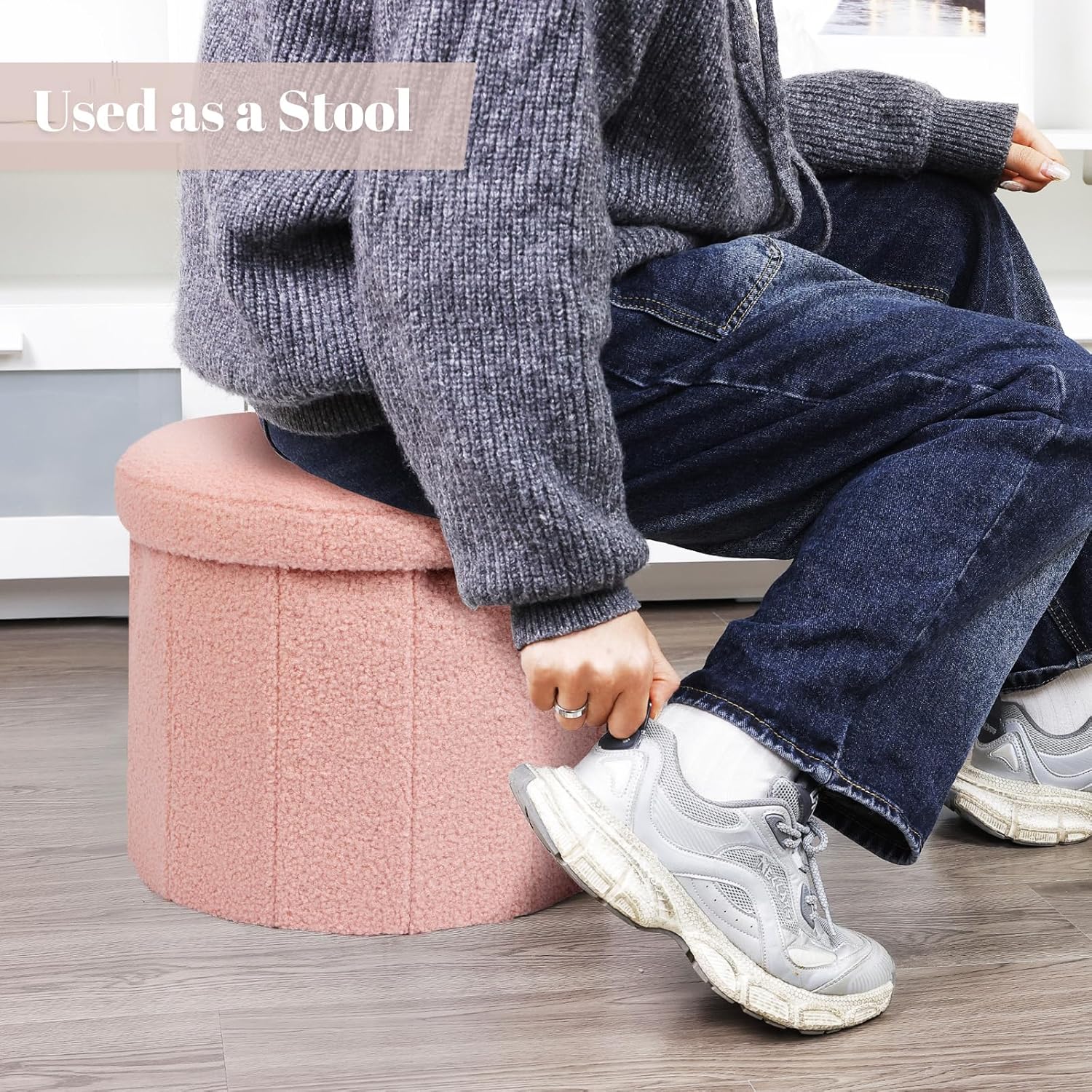 🪑 Stylish Storage Ottoman – Cozy, Compact & Functional! ✨